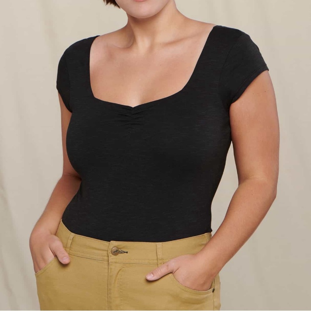 TOAD & CO GEMMA SS BODYSUIT BLACK - M